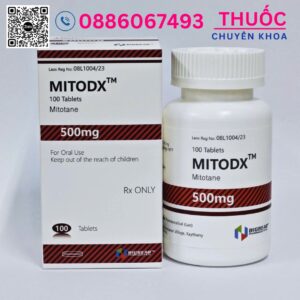 Thuốc Mitotane 500mg (MITODX) hộp 100 viên: Điều trị ung thư ung thư tuyến thượng thận tiến triển